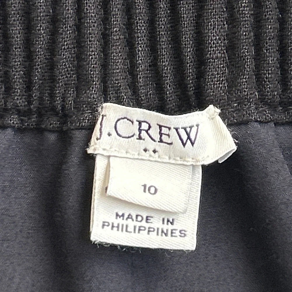J Crew Linen Cotton Scalloped Hem Mini Skirt with Pockets - 10 - Black